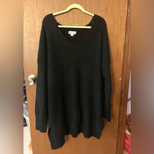 3x Ava & Viv Black Sparkle Crew Knit Sweater